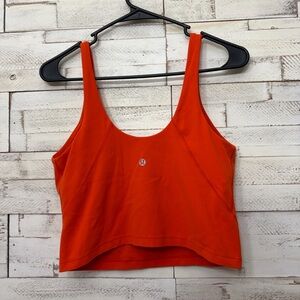 Lululemon align tank top workout cropped built in bra orange size 10 Large